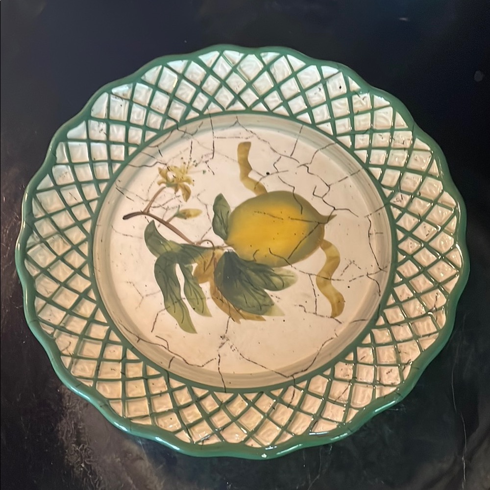 Raymond Waites Cornucopia dinner plate with a lemon design.